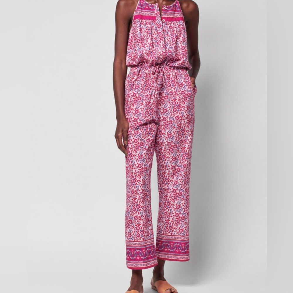 NWT Faherty Adella Jumpsuit Size Medium High Neck Jumpsuit